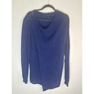 Tribal Cross Over Open Knit Long Sleeve sweater size M funky hipster chic